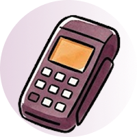 A contactless payment terminal.