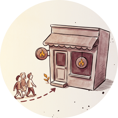 An illustration of a local shopfront